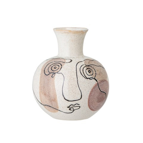 Face Stoneware Vase