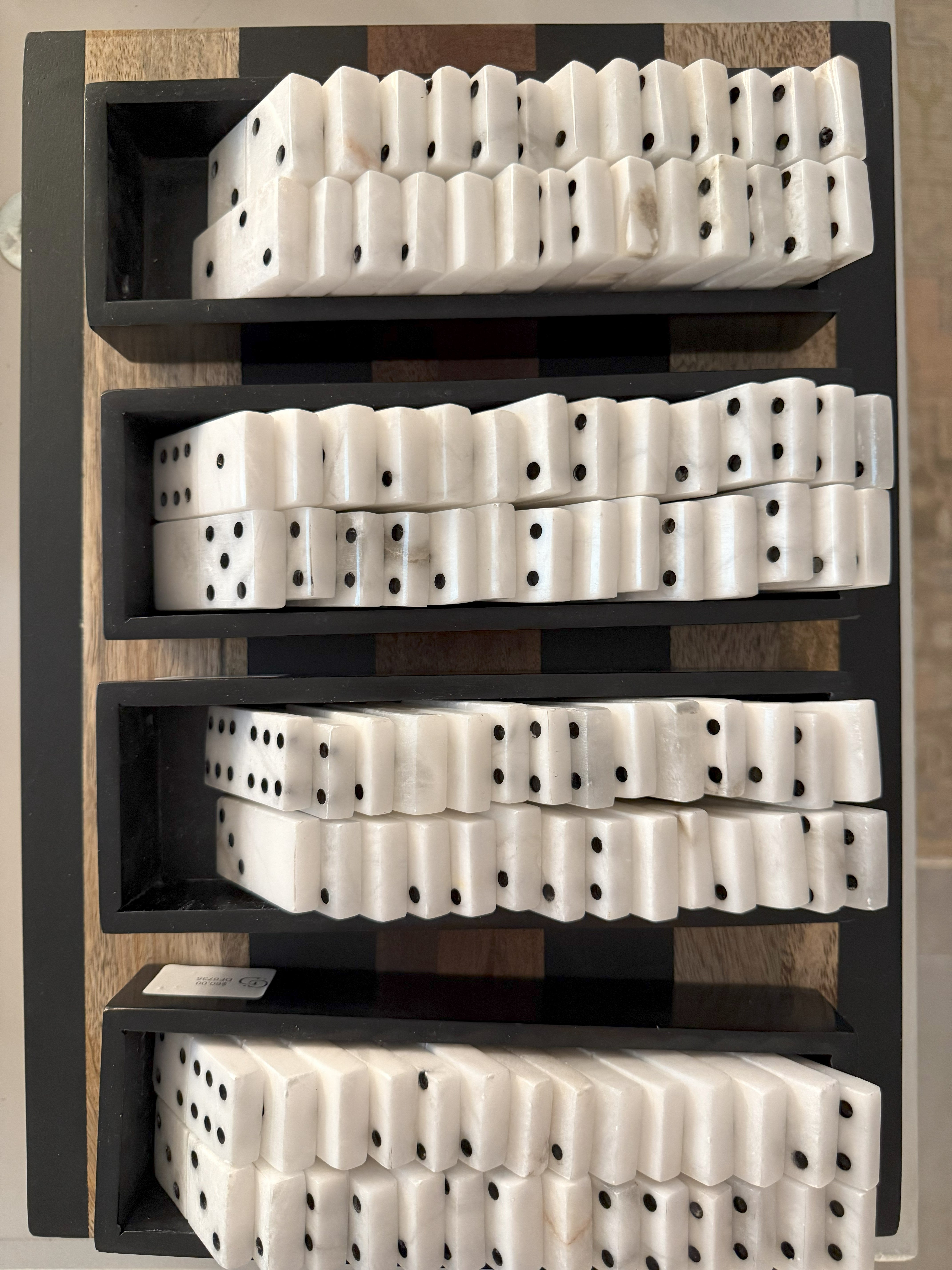 Handmade Alabaster Dominoes in Soapstone Box