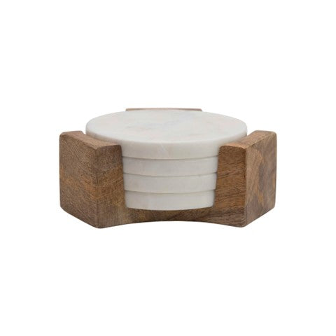 marble coasters with holder