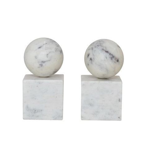 Marble Geometric Bookends Set of 2