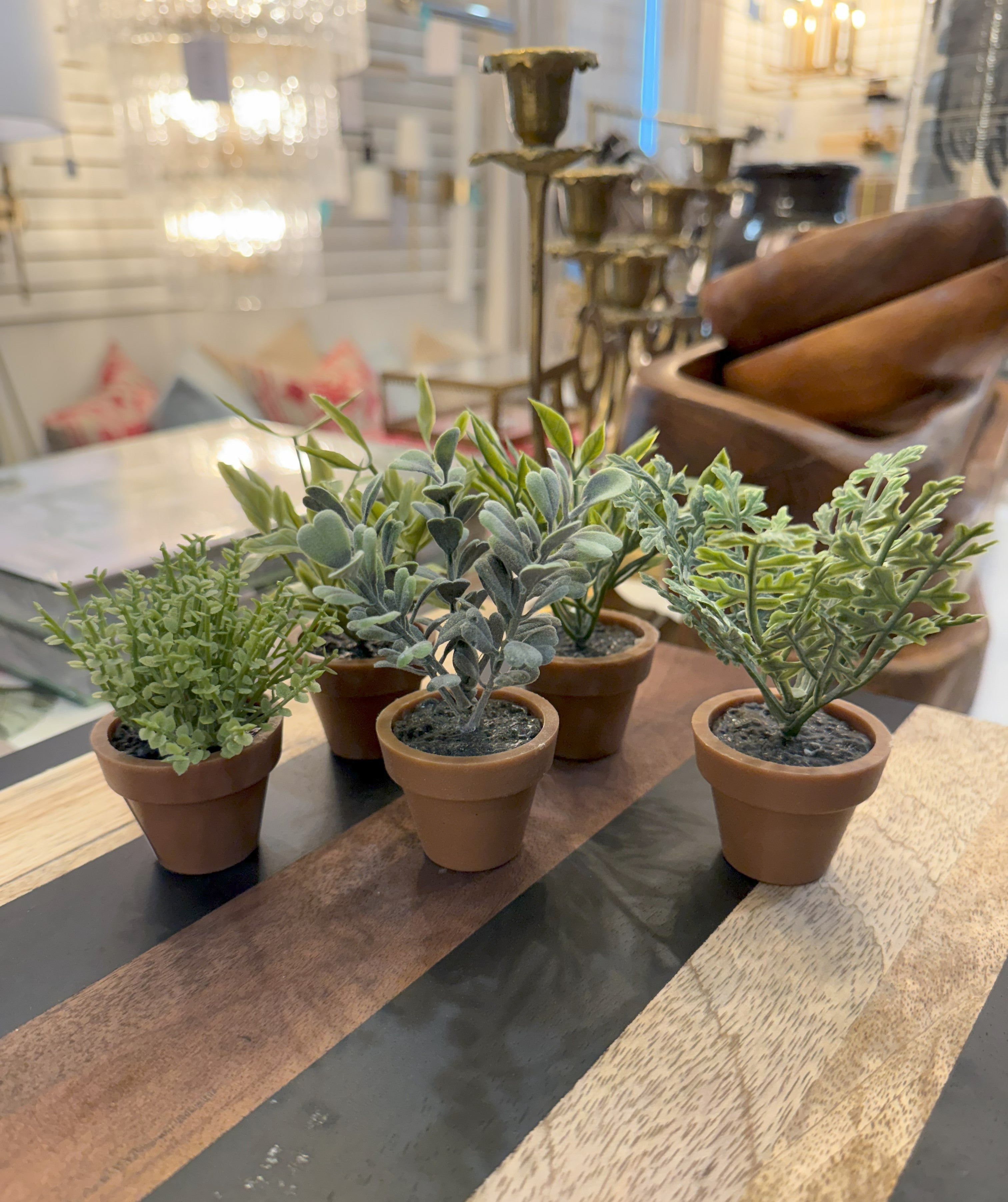 Mini Potted Faux Plant Set of 5