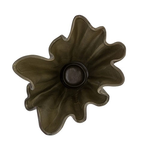 Sage Stoneware Ruffled Vase