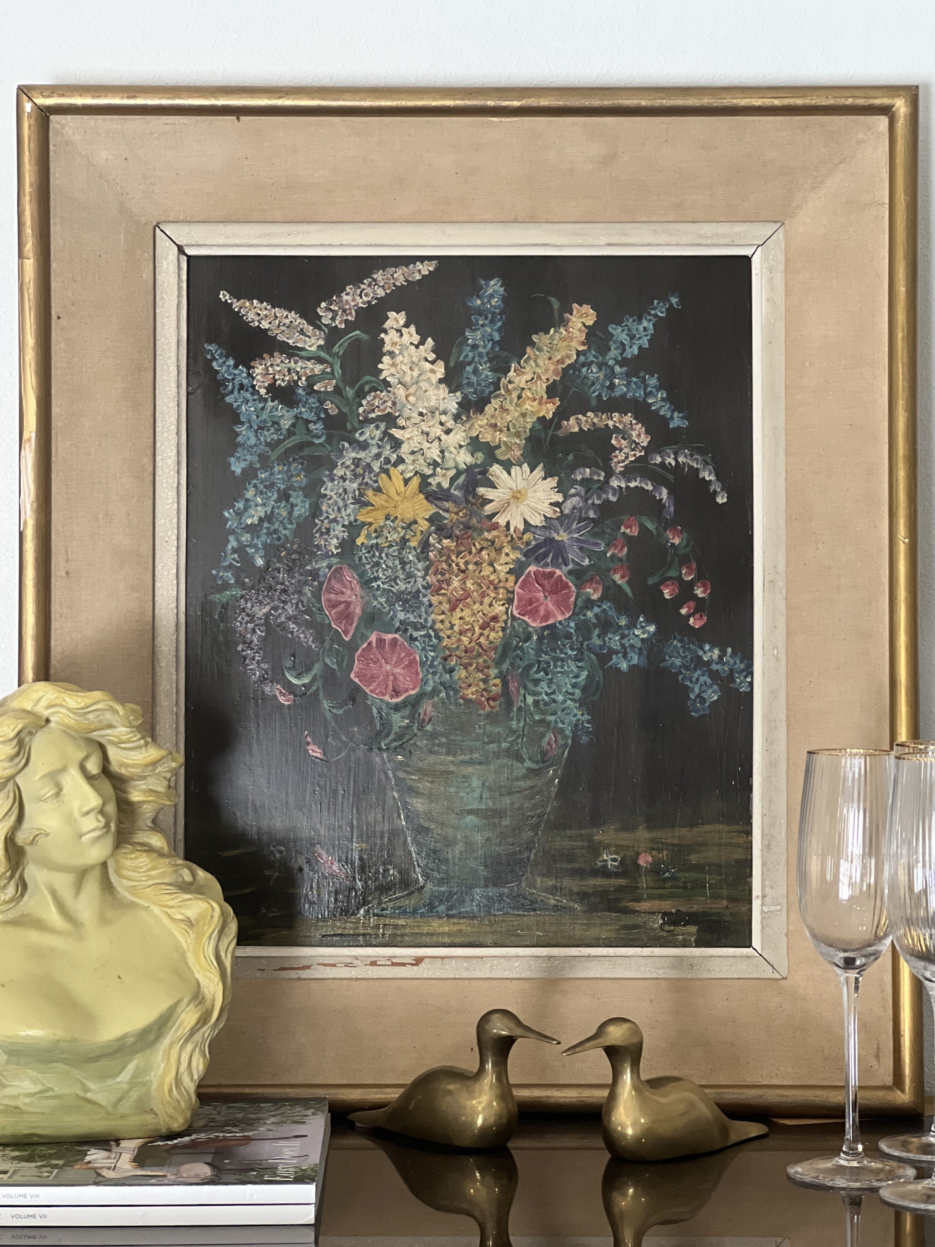 Vintage Gold Framed Flower Painting