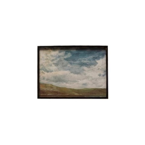 Hills & Clouds Wood Framed Art