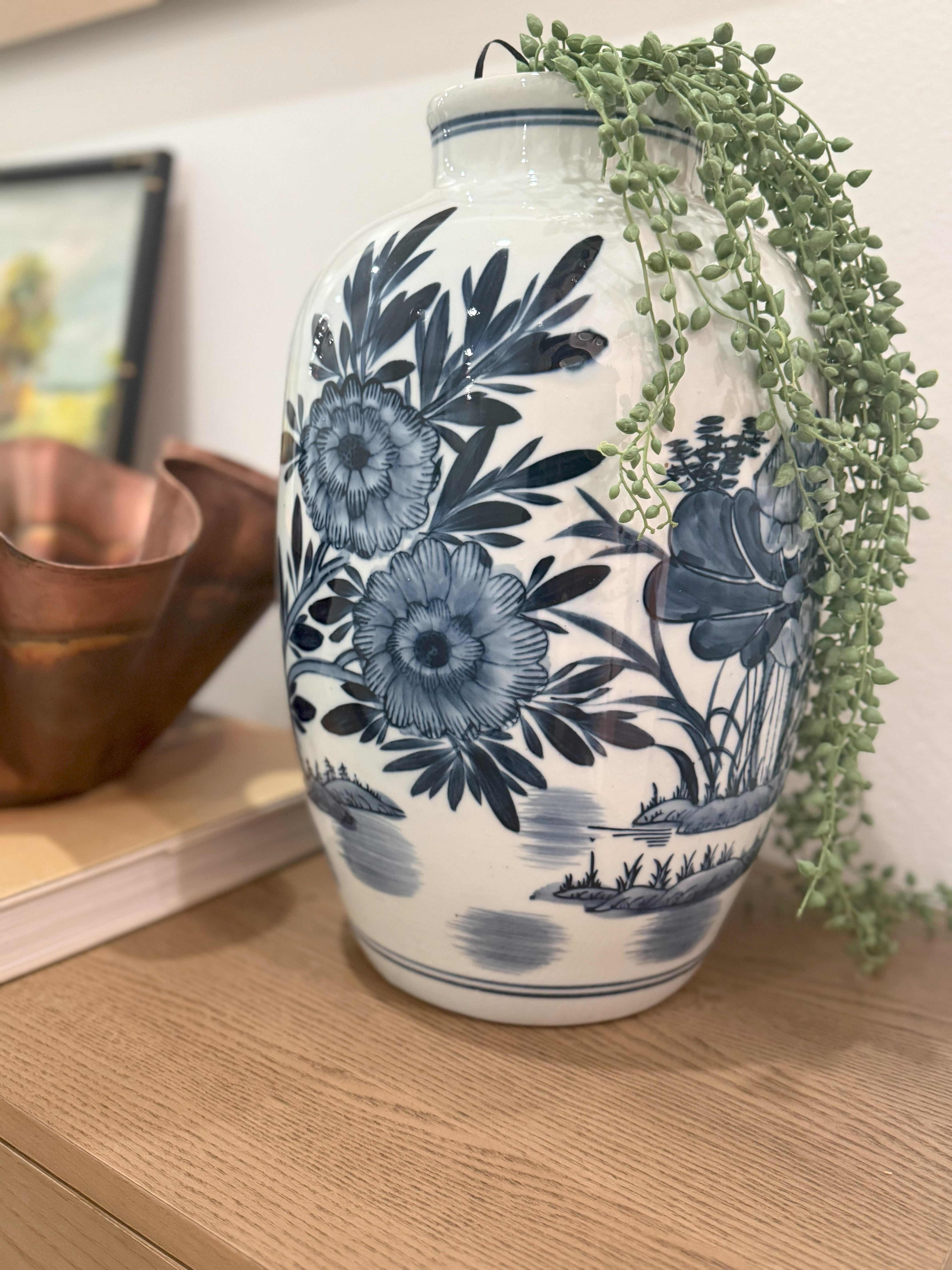 Hand Painted Stoneware Vase