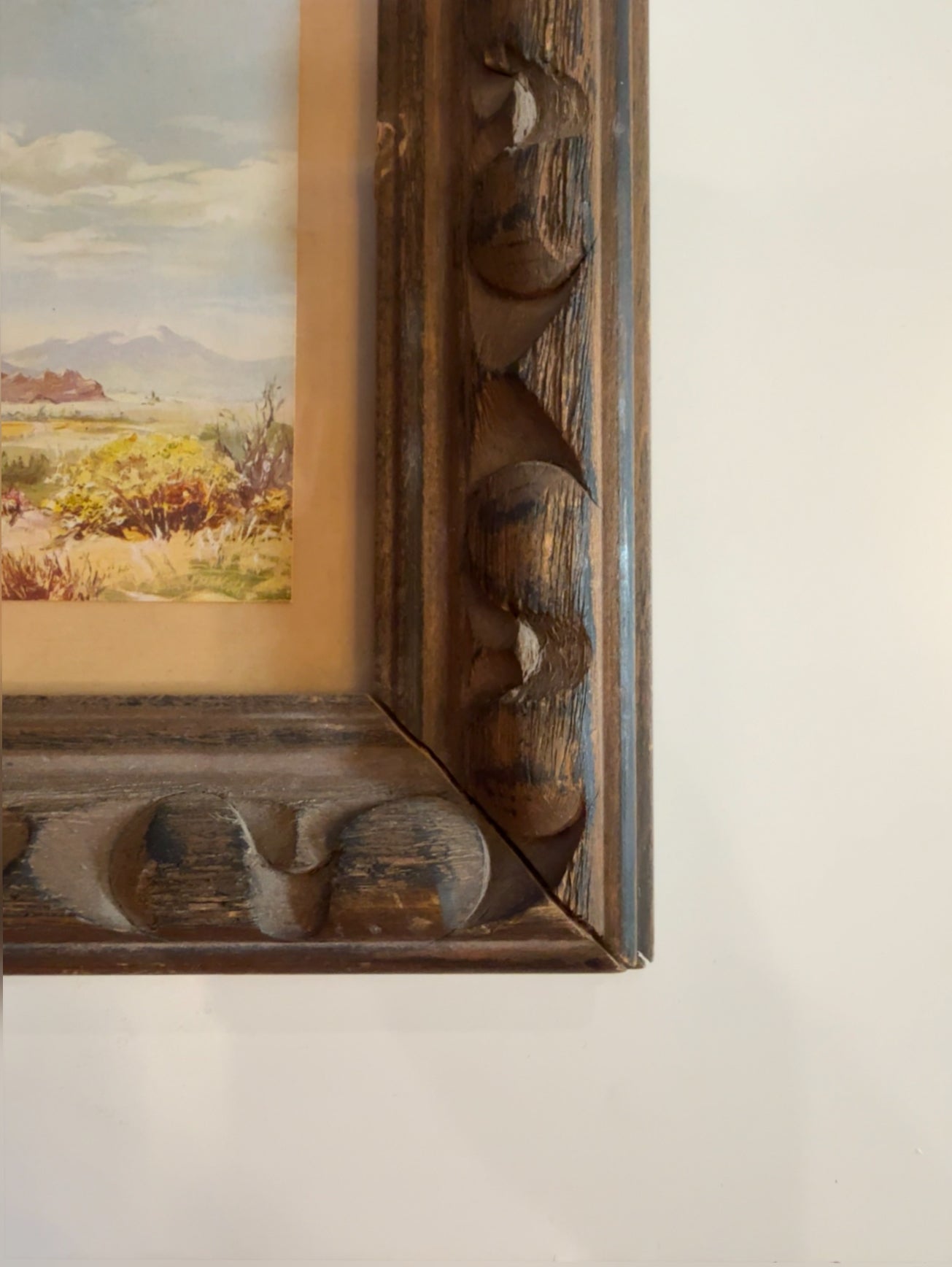 Vintage Framed painting of a desert