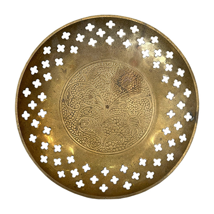 Perforated Vintage Brass Bowl