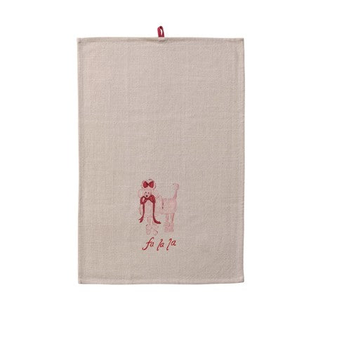 Holiday Poodle Tea Towel