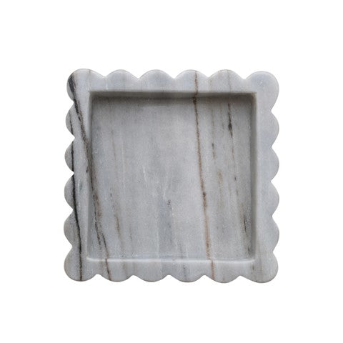 Marble Scalloped Tray