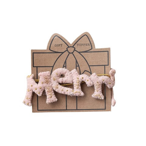 Merry Handmade Wool Felt Gift Topper