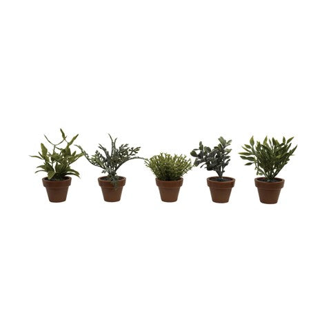 Mini Potted Faux Plant Set of 5