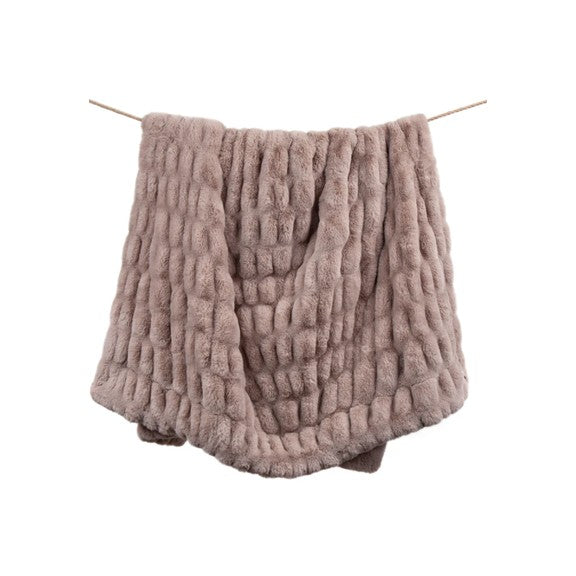 Pink Ruched Rabbit Throw