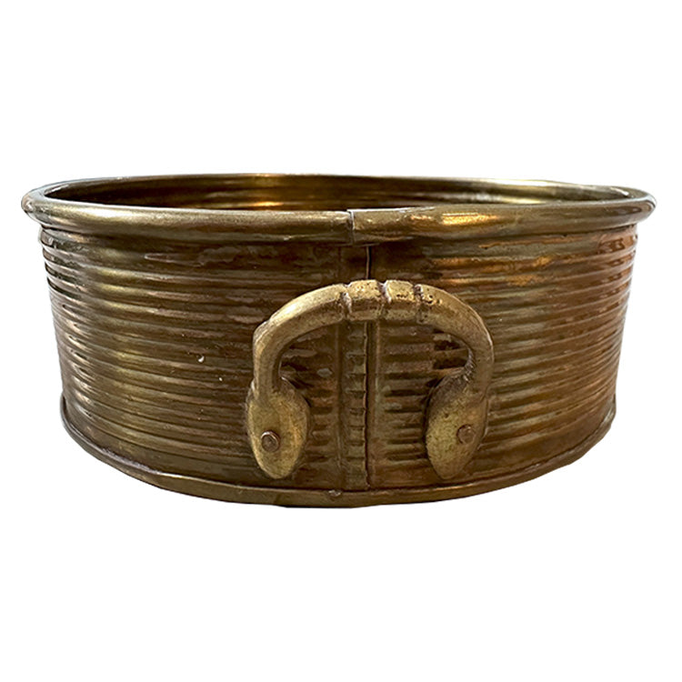 Vintage Brass Ribbed Bowl