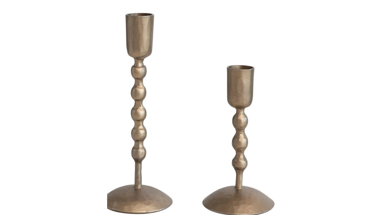 Antique Brass Taper Candlestick Holders set of 2