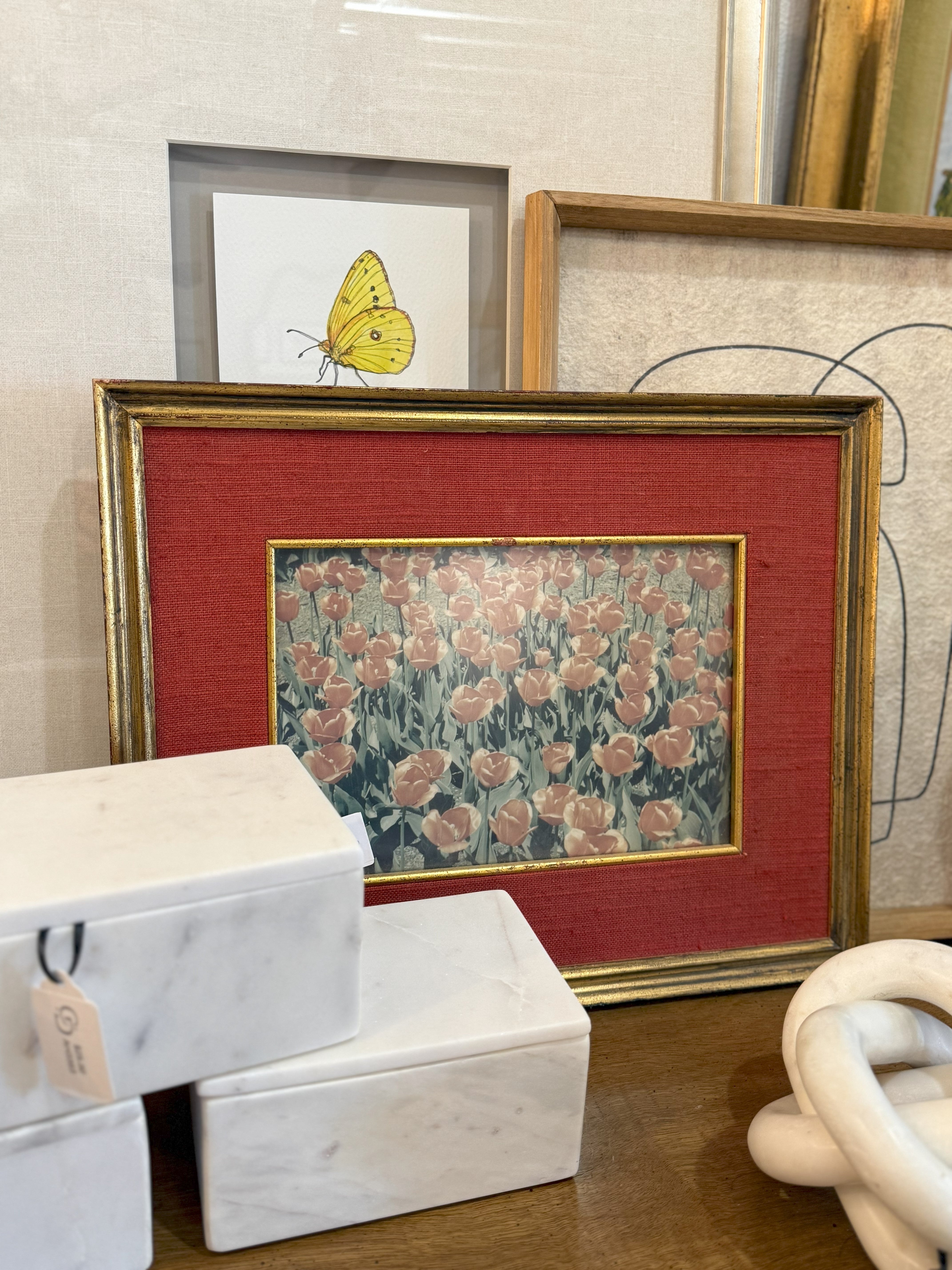Vintage Gold Framed Tulip Print