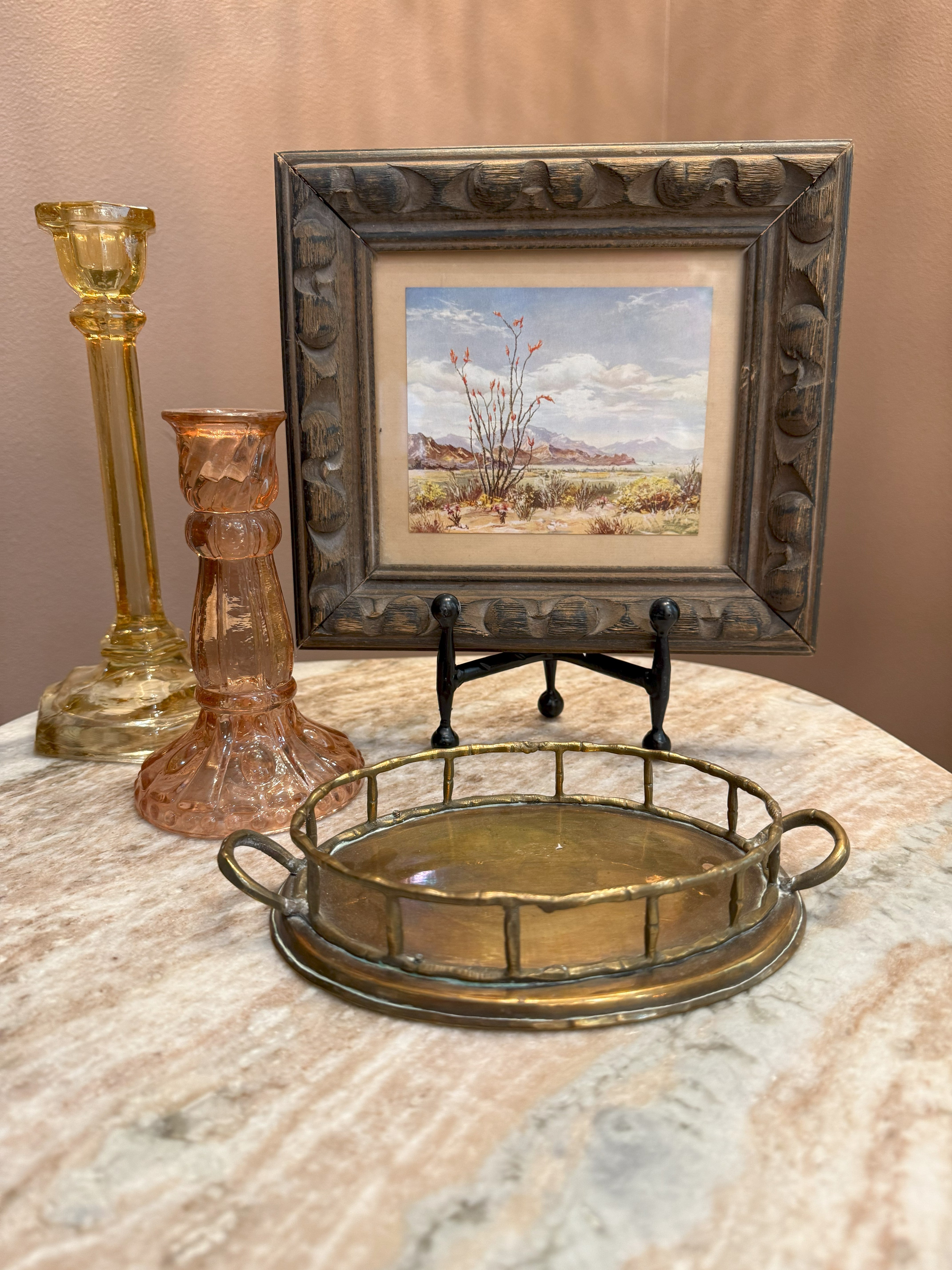 Vintage Framed painting of a desert