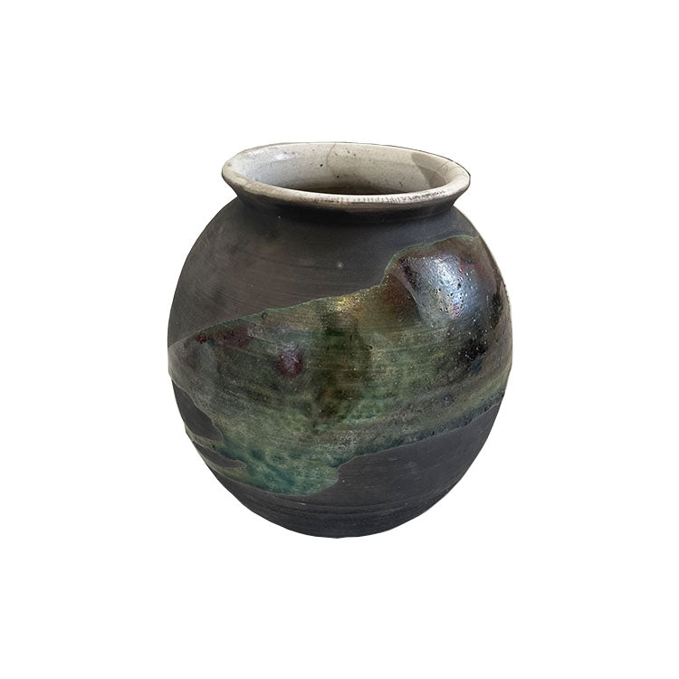 Vintage Pottery Vase Iridescent