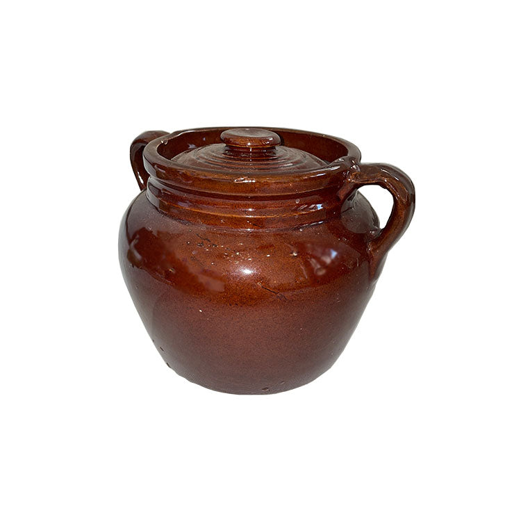 Vintage Bean Pot Pottery with Lid