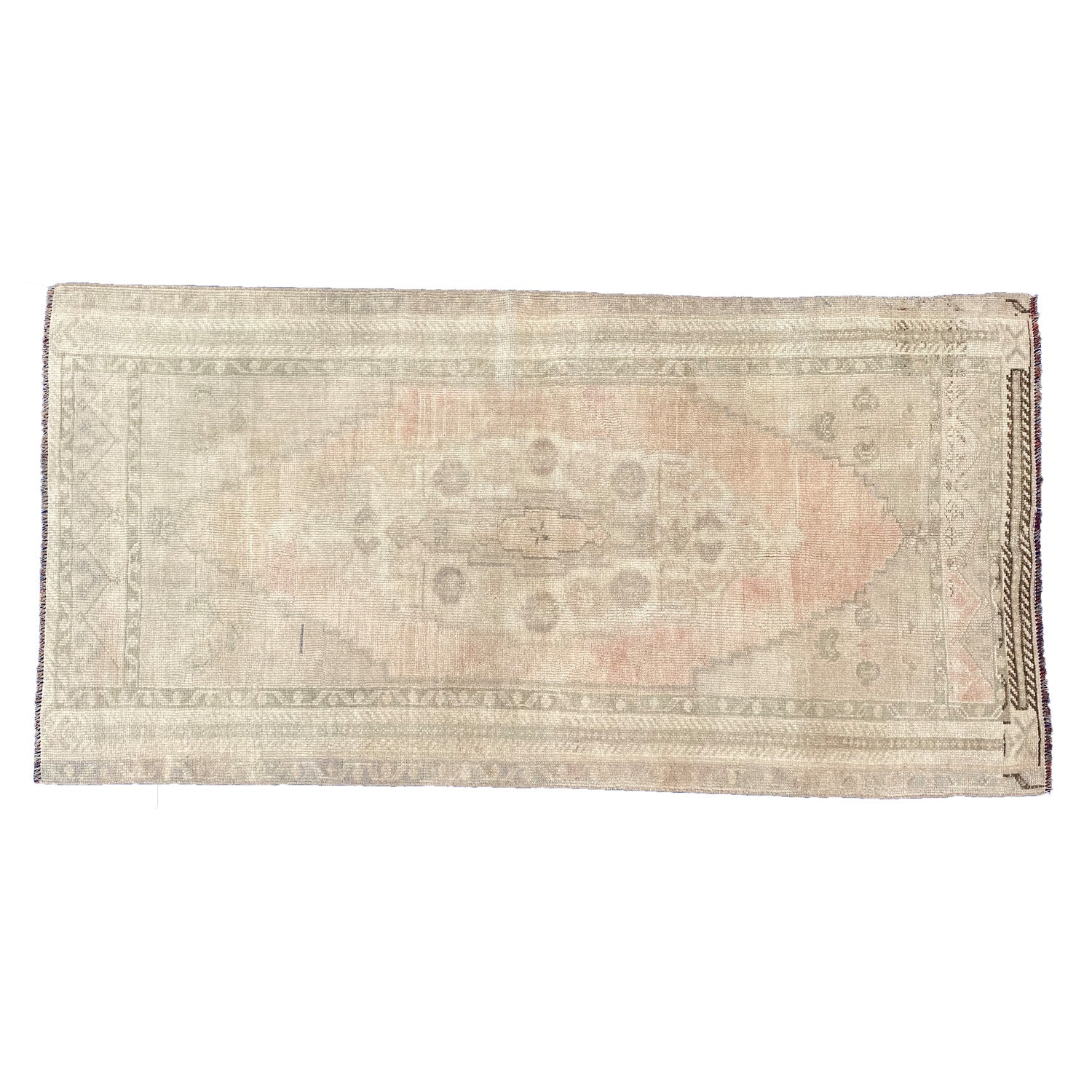 Vintage Faded Rug Pink Turkish